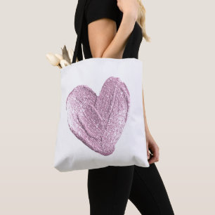 GLITTER HEART TOTE BAG
