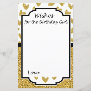 Glitter heart Wishes for the birthday girl game