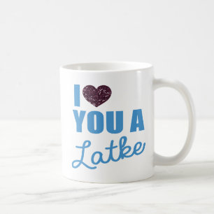 Glitter hearts and Latkes Coffee Mug
