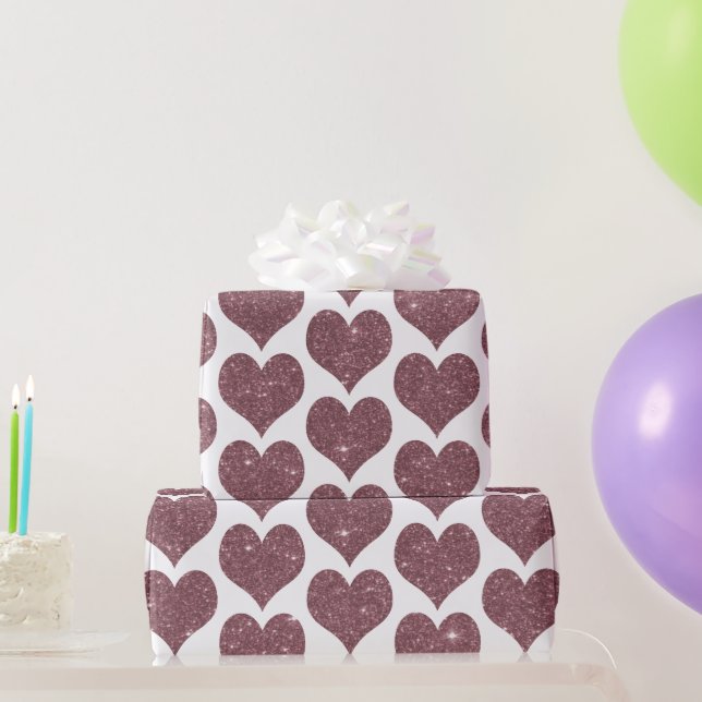 Glitter hearts wrapping paper (Party Gifts)