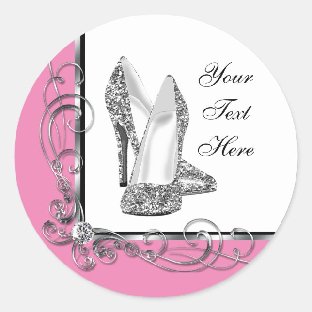 Glitter High Heel Shoe Stickers (Front)