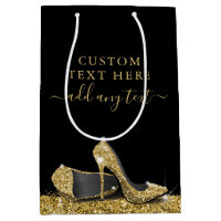 Glitter High Heels Gold Black Personalised