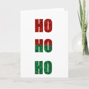 glitter ho ho ho holiday card