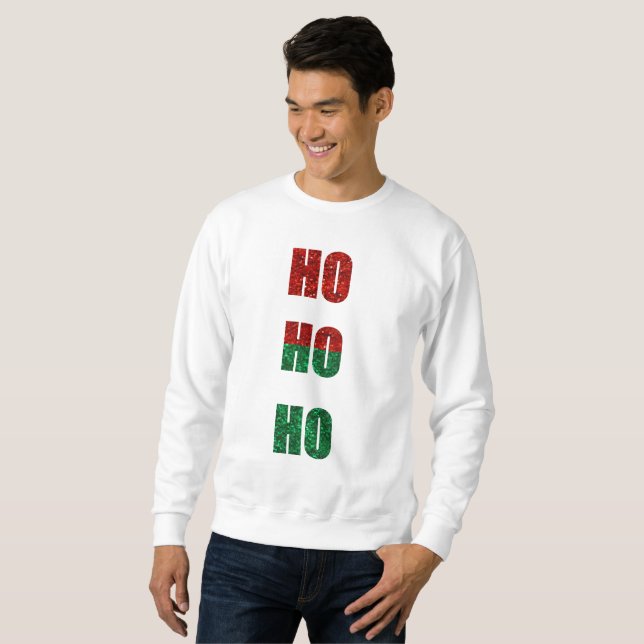 glitter ho ho ho mens sweatshirt (Front Full)
