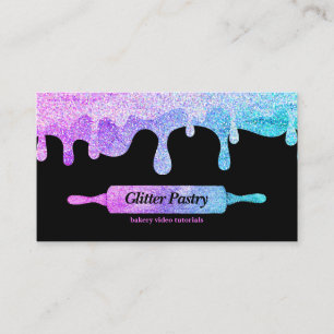 Glitter hologram Cooking Bakery pastry utensil Business Card