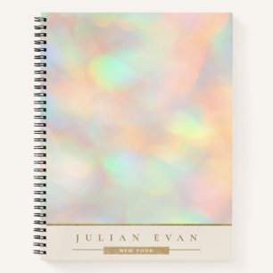 Glitter Holographic Gold Detail Spiral Notebook