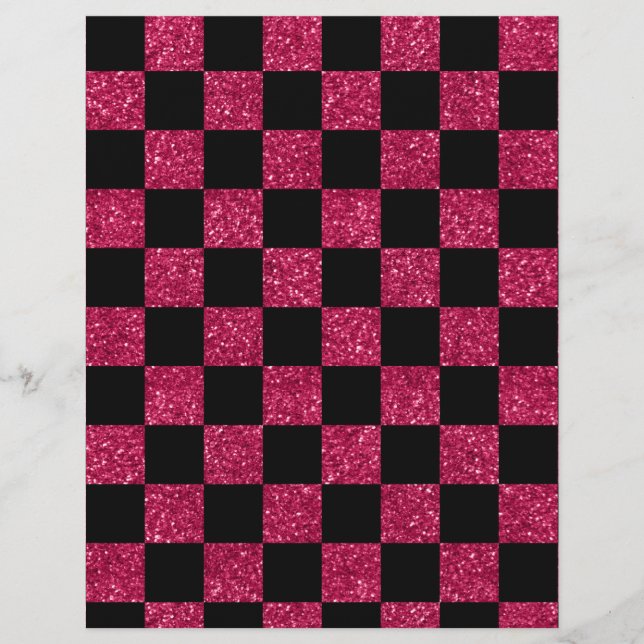 Glitter hot pink and black chequered pattern flyer (Front)