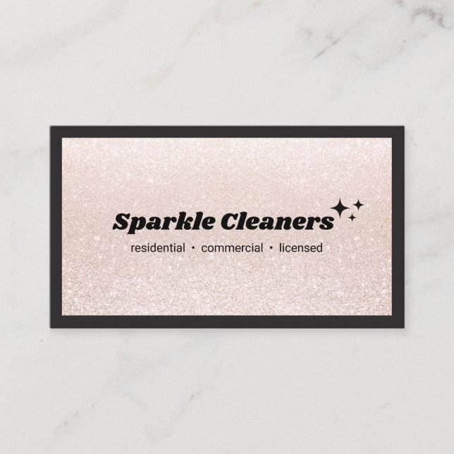 Glitter House Cleaning Service Stars Business Card (Front)