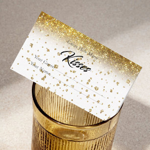 Glitter How Many Kisses Bridal Game Enclosure Card