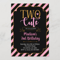 Glitter Im two cute party invitation