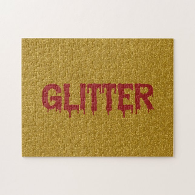 Glitter in Blood Typography Jigsaw Puzzle (Horizontal)