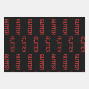 Glitter in Blood Typography Wrapping Paper Sheet
