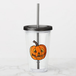 Glitter Jack O'Lantern Acrylic Tumbler