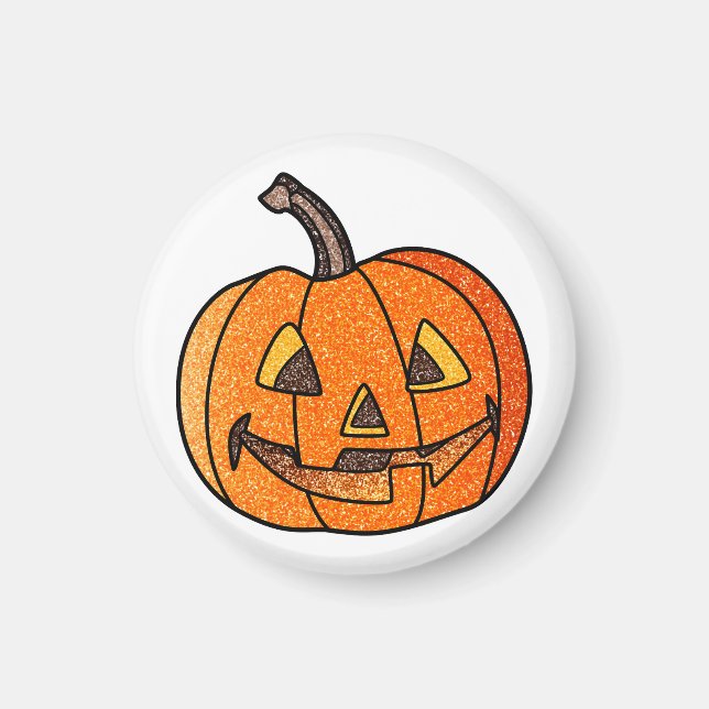 Glitter Jack O'Lantern Magnet (Front)
