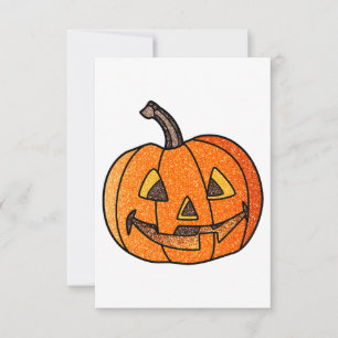 Glitter Jack O'Lantern Thank You Card