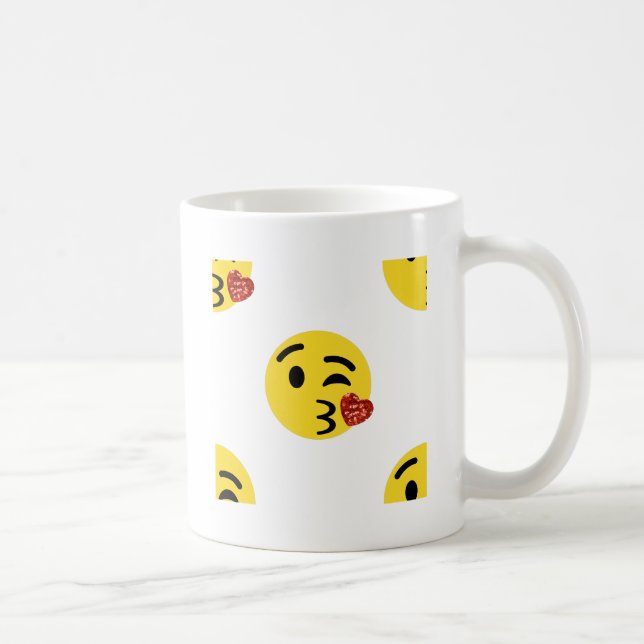 glitter kiss emoji coffee mug (Right)