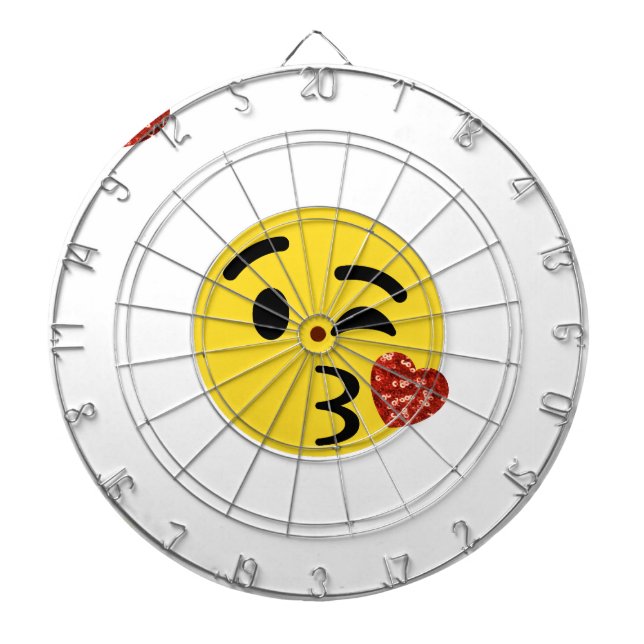 glitter kiss emoji dartboard (Front)