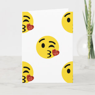 glitter kiss emoji holiday card