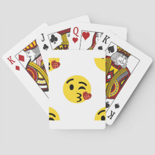 glitter kiss emoji playing cards