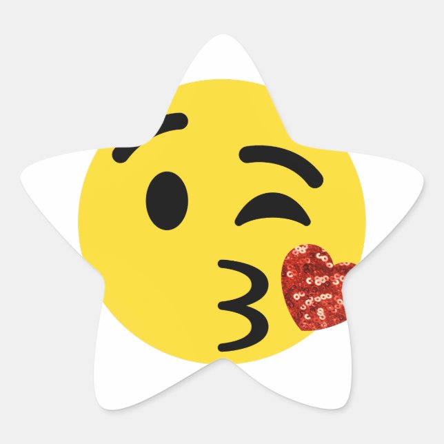 glitter kiss emoji star sticker (Front)