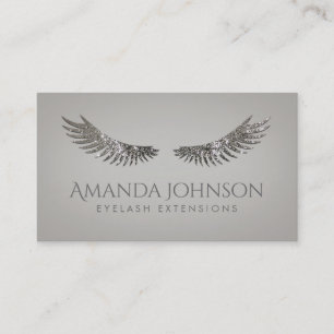 Glitter Lashes Eyelash Extensions Silver Card