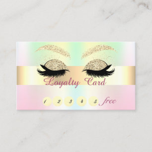 Glitter  Lashes Holographic Iridescen Loyalty Card