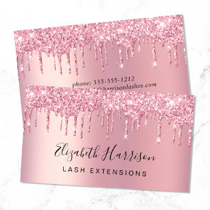 Glitter Lashes Pink Business Card
