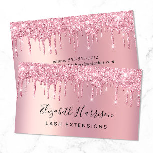 Glitter Lashes Pink Business Card
