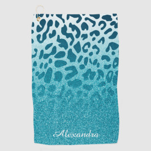 Glitter Leopard Golf Towel