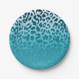 Glitter Leopard Paper Plate