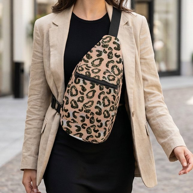 Glitter Leopard Print Crossbody Sling Bag (Glitter Leopard Print Crossbody Sling Bag)