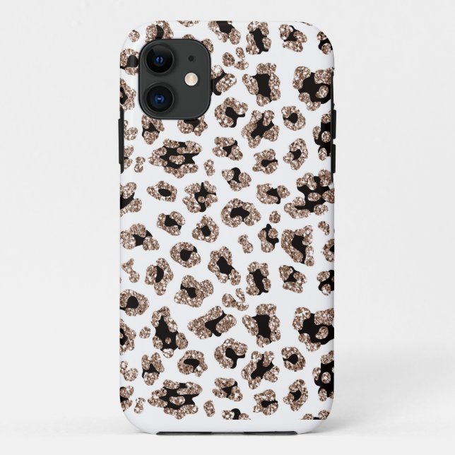 Glitter Leopard print phone case (Back)