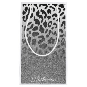 Glitter Leopard Print Small Gift Bag