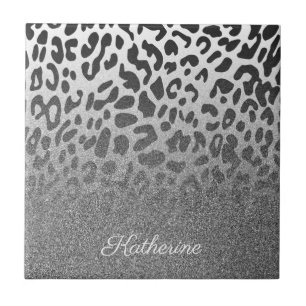 Glitter Leopard Print Tile