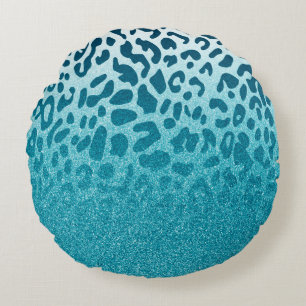 Glitter Leopard Round Cushion