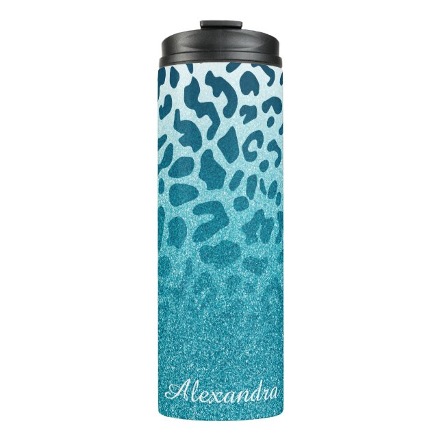 Glitter Leopard Thermal Tumbler (Front)