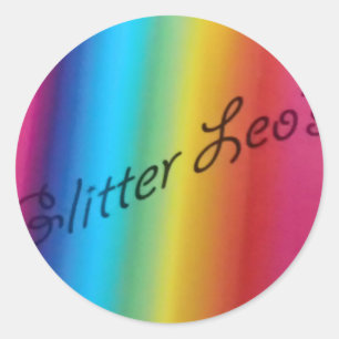 Glitter Leo's Classic Round Sticker