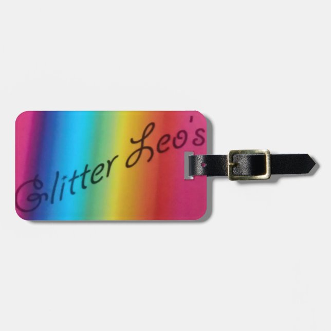 Glitter Leo's Luggage Tag (Front Horizontal)