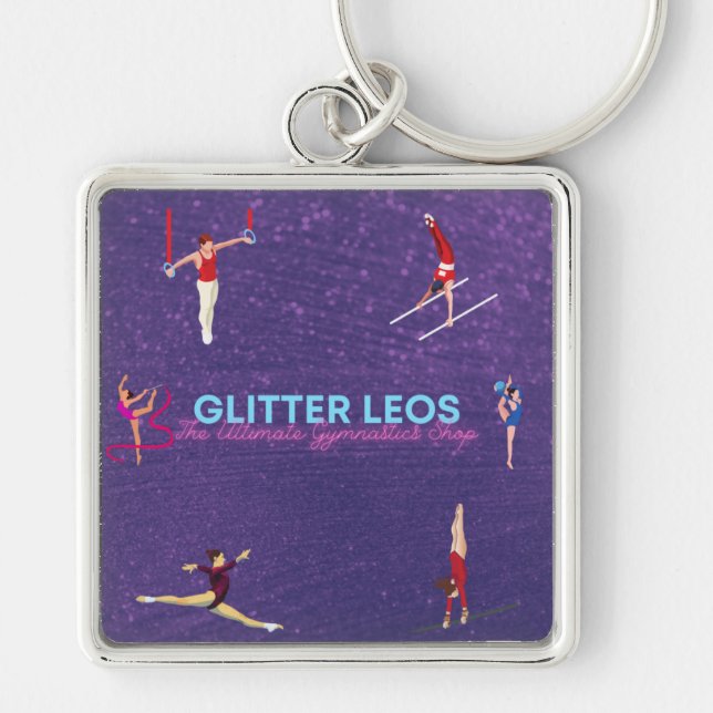 Glitter Leo's - The Ultimate Gymnastics Shop Key Ring (Front)