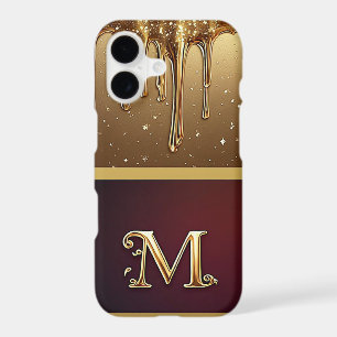 Glitter Letter M Monogram With Dripping Liquid 