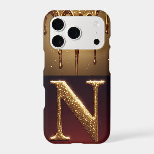 Glitter Letter N Monogram With Dripping Liquid 