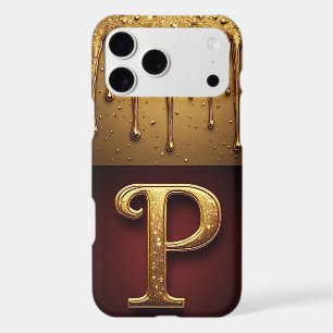 Glitter Letter P Monogram With Dripping Liquid 