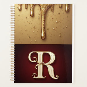 Glitter Letter R Monogram With Dripping Liquid Planner