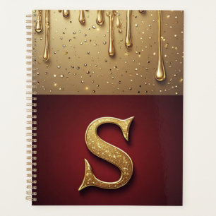 🌸 Glitter Letter S Luxe Drip Sparkle Desk Style Planner
