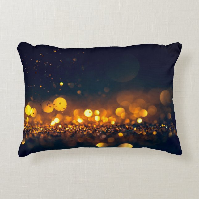 glitter lights grunge background, glitter defocuse decorative cushion (Front)