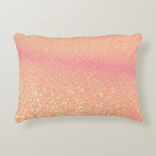 Glitter  lights on black background. Out-of-focus Decorative Cushion