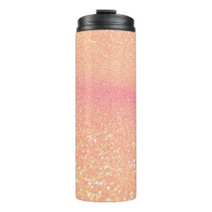 Glitter  lights on black background. Out-of-focus Thermal Tumbler