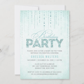 Glitter Look Birthday Party Invitation