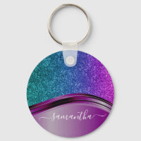 Glitter look Bright Purple Personalised Name  