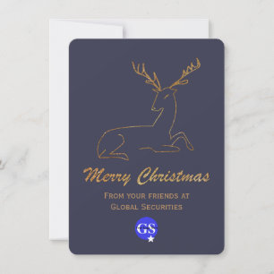 Glitter Look Deer Corporate Christmas Card